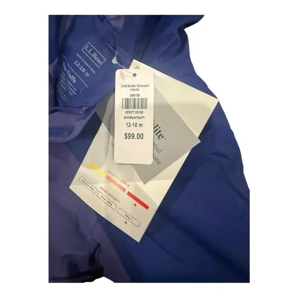 LL Bean Cold Buster Infant Snowsuit 12–18M Purple Blue NWT Thinsulate - Picture 6 of 7